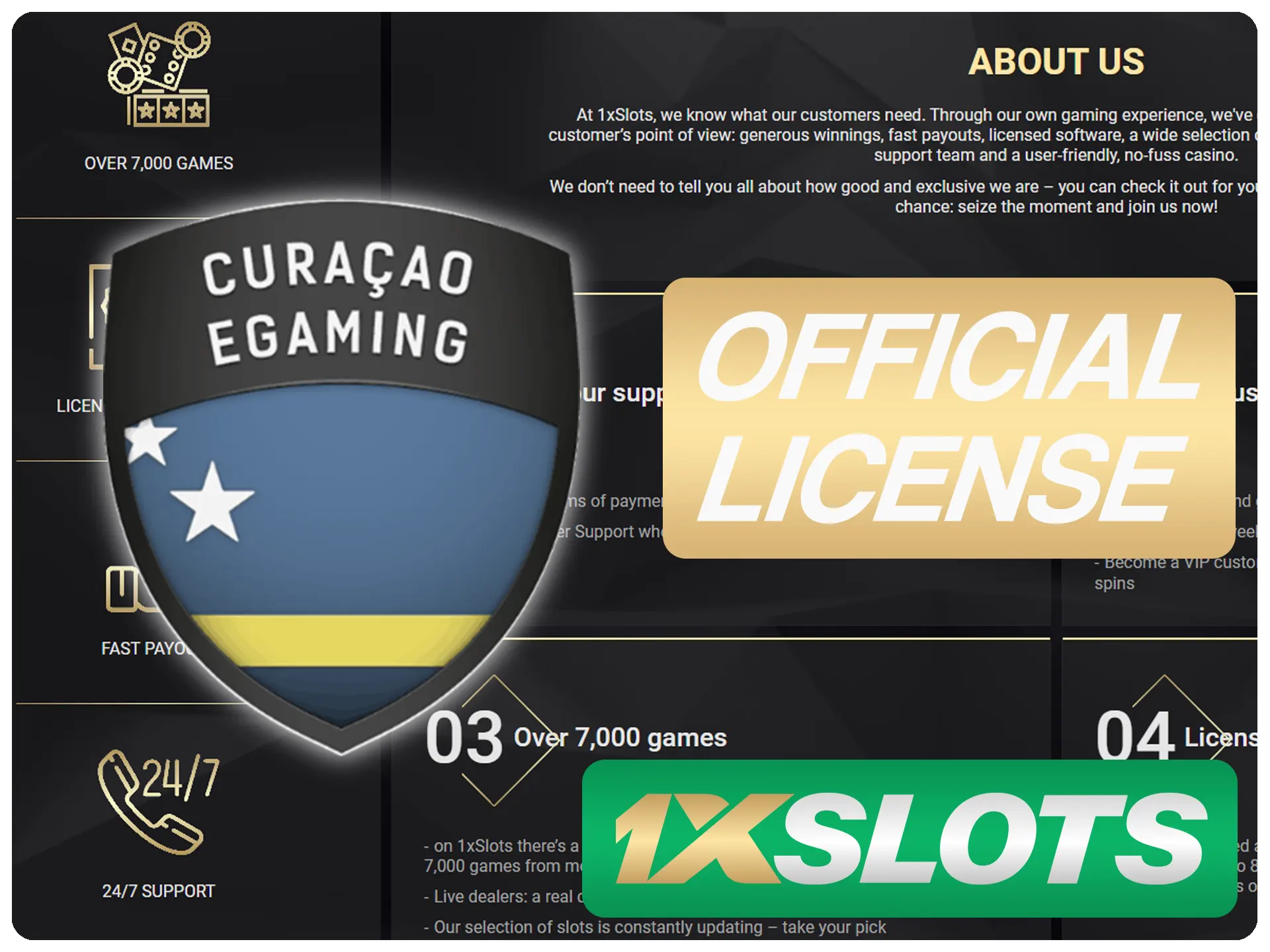 1xSlots es una empresa de apuestas con licencia.