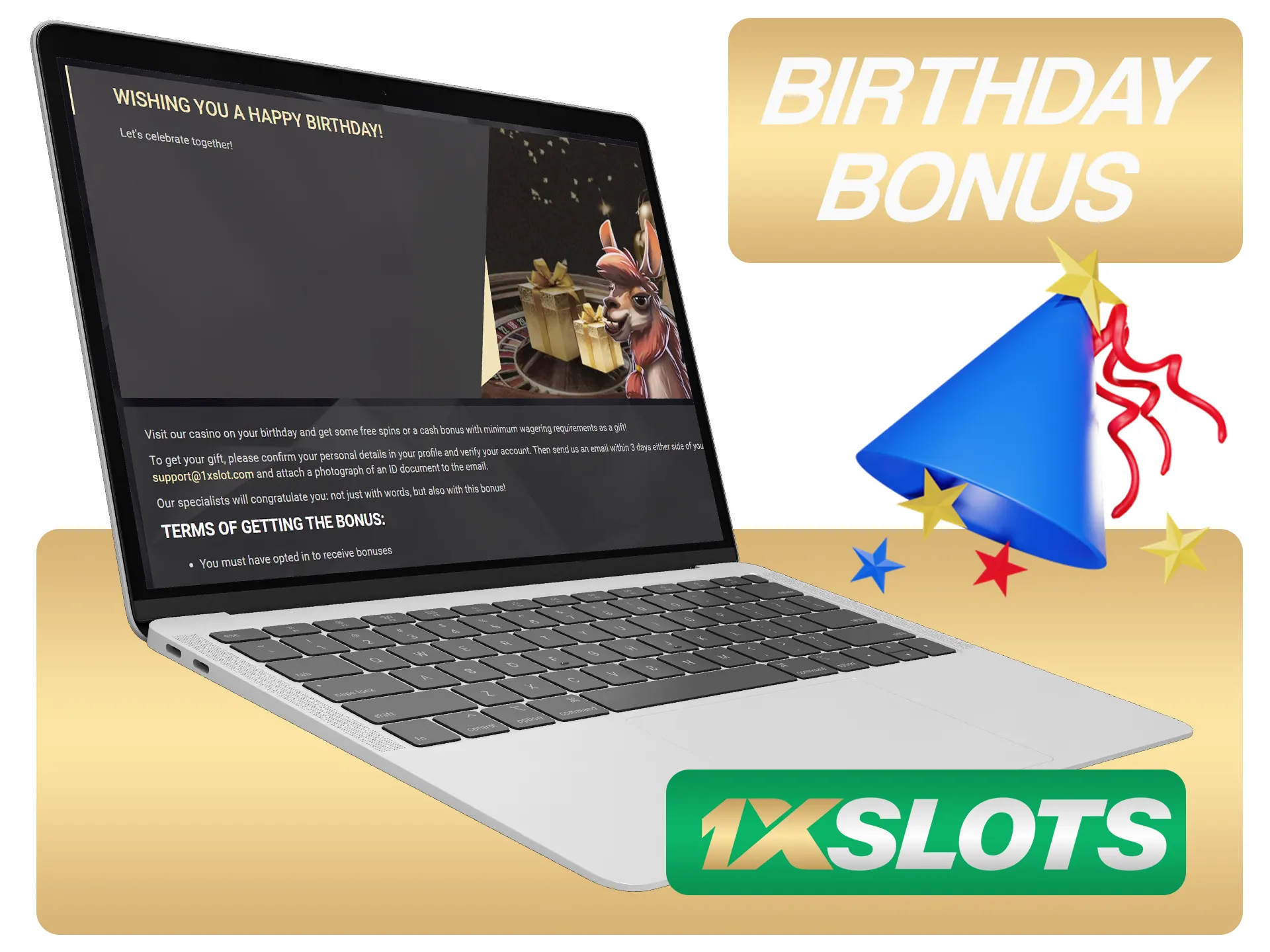 Consigue un nuevo bono 1xSlots en tu cumpleaños.