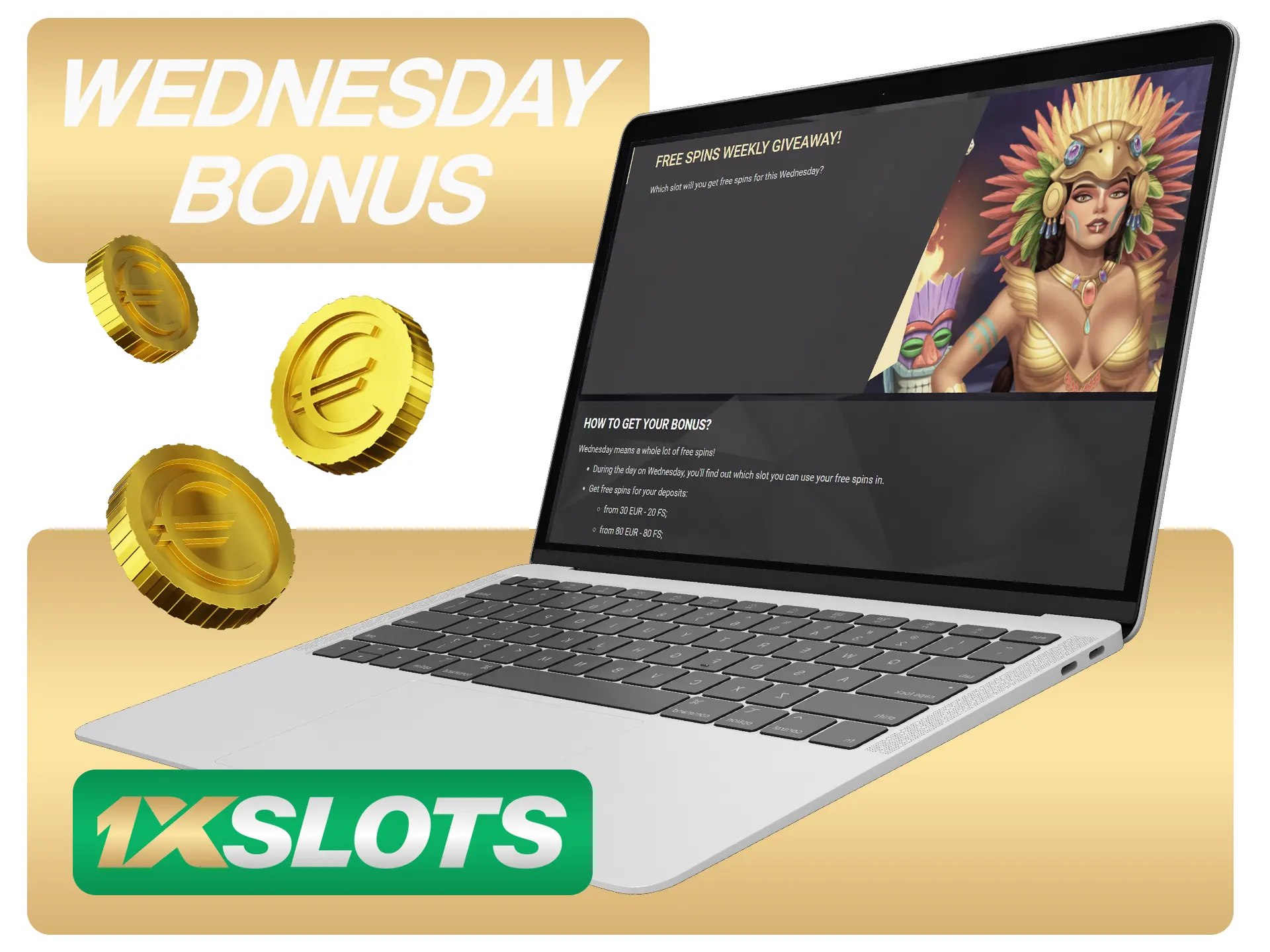 Gana tiradas gratis cada semana con el bono del miércoles de 1xSlots.